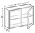 Ideal Cabinetry Glasgow Polar White Wall Cabinet - Glass Doors - W3624PFG-GPW