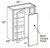 Ideal Cabinetry Glasgow Polar White Corner Cabinet - Glass Doors - WBCU2742PFG-GPW