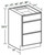 Ideal Cabinetry Glasgow Polar White Vanity Base Drawer - VBD1221-GPW