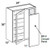 Ideal Cabinetry Glasgow Deep Onyx Corner Cabinet - Glass Doors - WBCU2736PFG-GDO