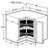 Ideal Cabinetry Glasgow Deep Onyx Base Cabinet - EZR36-2WLS-GDO