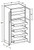Ideal Cabinetry Glasgow Deep Onyx Pantry Cabinet - Glass Doors - U242496PFG-4T-GDO