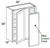 Ideal Cabinetry Glasgow Mythic Blue Corner Cabinet - WBCU2736-GMB
