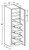 Ideal Cabinetry Glasgow Mythic Blue Pantry Cabinet - Glass Doors - U182490PFG-4T-GMB