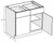 Cubitac Cabinetry Sofia Caramel Glaze Double Drawers & Doors Base Cabinet with Center Stile - B39-SCG