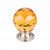 Top Knobs - Crystal Collection - Amber Crystal Knob 1 1/8" w/ Brushed Satin Nickel Base - TK111BSN