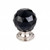Top Knobs - Crystal Collection - Black Crystal Knob 1 1/8" w/ Brushed Satin Nickel Base - TK115BSN