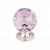Top Knobs - Crystal Collection - Pink Crystal Knob 1 1/8" w/ Brushed Satin Nickel Base - TK117BSN