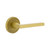 Viaggio Circolo Leather Rosette Passage with Milano Lever in Satin Brass - 620747-CLOMLTMIL-10-SB - 2 3/8" Backset