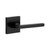 Viaggio Quadrato Rosette Passage with Milano Lever in Satin Black - 620981-QADMIL-10-BK - 2 3/8" Backset