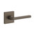 Viaggio Quadrato Rosette Passage with Milano Lever in Titanium Gray - 620984-QADMIL-10-TG - 2 3/8" Backset