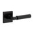 Viaggio Quadrato Rosette Passage with Contempo Smooth Lever in Satin Black - 621628-QADCON-STH-10-BK - 2 3/8" Backset