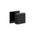 Viaggio Quadrato Rosette Privacy with Quadrato Brass Knob in Satin Black - 622508-QADQAD-40-BK - 2 3/8" Backset
