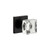Viaggio Quadrato Rosette Privacy with Quadrato Crystal Knob in Satin Black - 622783-QADQDC-40-BK - 2 3/4" Backset