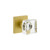 Viaggio Quadrato Rosette Privacy with Quadrato Crystal Knob in Satin Brass - 622784-QADQDC-40-SB - 2 3/4" Backset