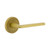 Viaggio Circolo Leather Rosette Privacy with Brezza Lever in Satin Brass - 622899-CLOMLTBRZ-40-SB - 2 3/8" Backset