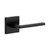 Viaggio Quadrato Rosette Privacy with Brezza Lever in Satin Black - 623133-QADBRZ-40-BK - 2 3/8" Backset