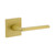 Viaggio Quadrato Rosette Privacy with Brezza Lever in Satin Brass - 623134-QADBRZ-40-SB - 2 3/8" Backset