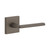 Viaggio Quadrato Rosette Privacy with Brezza Lever in Titanium Gray - 623136-QADBRZ-40-TG - 2 3/8" Backset
