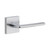 Viaggio Quadrato Leather Rosette Privacy with Brezza Lever in Bright Chrome - 623147-QADMLTBRZ-40-BC - 2 3/8" Backset