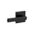 Viaggio Quadrato Rosette Privacy with Lusso Lever in Satin Black - 623158-QADLUS-40-BK - 2 3/8" Backset