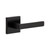 Viaggio Quadrato Rosette Privacy with Lusso Lever in Satin Black - 623183-QADLUS-40-BK - 2 3/8" Backset