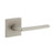 Viaggio Quadrato Rosette Privacy with Brezza Lever in Satin Nickel - 623635-QADBRZ-40-SN - 2 3/4" Backset