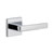 Viaggio Quadrato Rosette Privacy with Lusso Lever in Bright Chrome - 623682-QADLUS-40-BC - 2 3/4" Backset