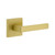 Viaggio Quadrato Rosette Privacy with Lusso Lever in Satin Brass - 623684-QADLUS-40-SB - 2 3/4" Backset