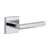 Viaggio Quadrato Rosette Privacy with Moderno Lever in Bright Chrome - 623732-QADMOD-40-BC - 2 3/4" Backset