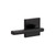 Viaggio Quadrato Rosette Privacy with Milano Lever in Satin Black - 623758-QADMIL-40-BK - 2 3/4" Backset