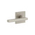 Viaggio Quadrato Rosette Privacy with Milano Lever in Satin Nickel - 623760-QADMIL-40-SN - 2 3/4" Backset