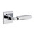 Viaggio Quadrato Rosette Privacy with Contempo Smooth Lever in Bright Chrome - 623927-QADCON-STH-40-BC - 2 3/8" Backset