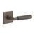 Viaggio Quadrato Rosette Privacy with Contempo Smooth Lever in Titanium Gray - 623951-QADCON-STH-40-TG - 2 3/4" Backset