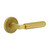 Viaggio Circolo Leather Rosette Privacy with Contempo Rebar Lever in Satin Brass - 624499-CLOMLTCON-REB-40-SB - 2 3/8" Backset