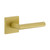 Viaggio Quadrato Rosette Single Dummy with Moderno Lever in Satin Brass - 625542-QADMOD-20-SB -  Backset