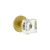 Viaggio Circolo Hammered Rosette Privacy with Quadrato Crystal Knob in Satin Brass - 622419-CLOMHMQDC-40-SB - 2 3/8" Backset