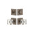Viaggio Quadrato Rosette with Quadrato Crystal Knob and matching Deadbolt in Titanium Gray - 628747-QADQDC-TG