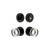 Viaggio Circolo Rosette with Circolo Crystal Knob and matching Deadbolt in Satin Black - 628794-CLOCLC-BK