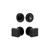 Viaggio Circolo Rosette with Quadrato Brass Knob and matching Deadbolt in Satin Black - 628844-CLOQAD-BK