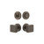 Viaggio Circolo Rosette with Quadrato Brass Knob and matching Deadbolt in Titanium Gray - 628847-CLOQAD-TG