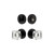 Viaggio Circolo Rosette with Quadrato Crystal Knob and matching Deadbolt in Satin Black - 628869-CLOQDC-BK