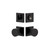 Viaggio Quadrato Rosette with Circolo Brass Knob and matching Deadbolt in Satin Black - 628894-QADCLO-BK