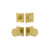 Viaggio Quadrato Rosette with Circolo Brass Knob and matching Deadbolt in Satin Brass - 628895-QADCLO-SB