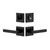 Viaggio Quadrato Rosette with Lusso Lever and matching Deadbolt in Satin Black - 629869-QADLUS-BK