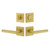 Viaggio Quadrato Rosette with Moderno Lever and matching Deadbolt in Satin Brass - 629945-QADMOD-SB