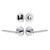 Viaggio Circolo Rosette with Brezza Lever and matching Deadbolt in Bright Chrome - 630068-CLOBRZ-BC