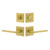 Viaggio Quadrato Rosette with Brezza Lever and matching Deadbolt in Satin Brass - 630345-QADBRZ-SB