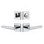 Viaggio Quadrato Rosette with Moderno Lever and matching Deadbolt in Bright Chrome - 630418-QADMOD-BC
