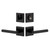 Viaggio Quadrato Rosette with Moderno Lever and matching Deadbolt in Satin Black - 630444-QADMOD-BK